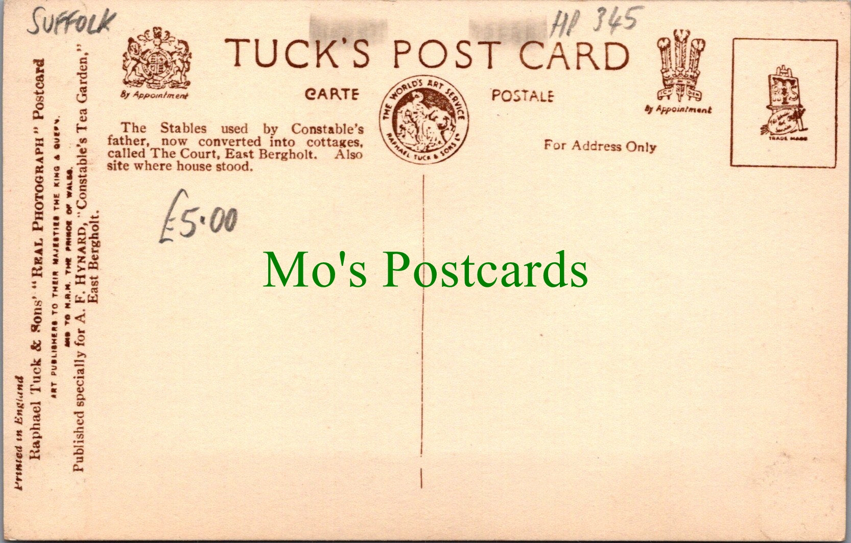 Suffolk Postcard - The Court, East Bergholt Ref.HP345