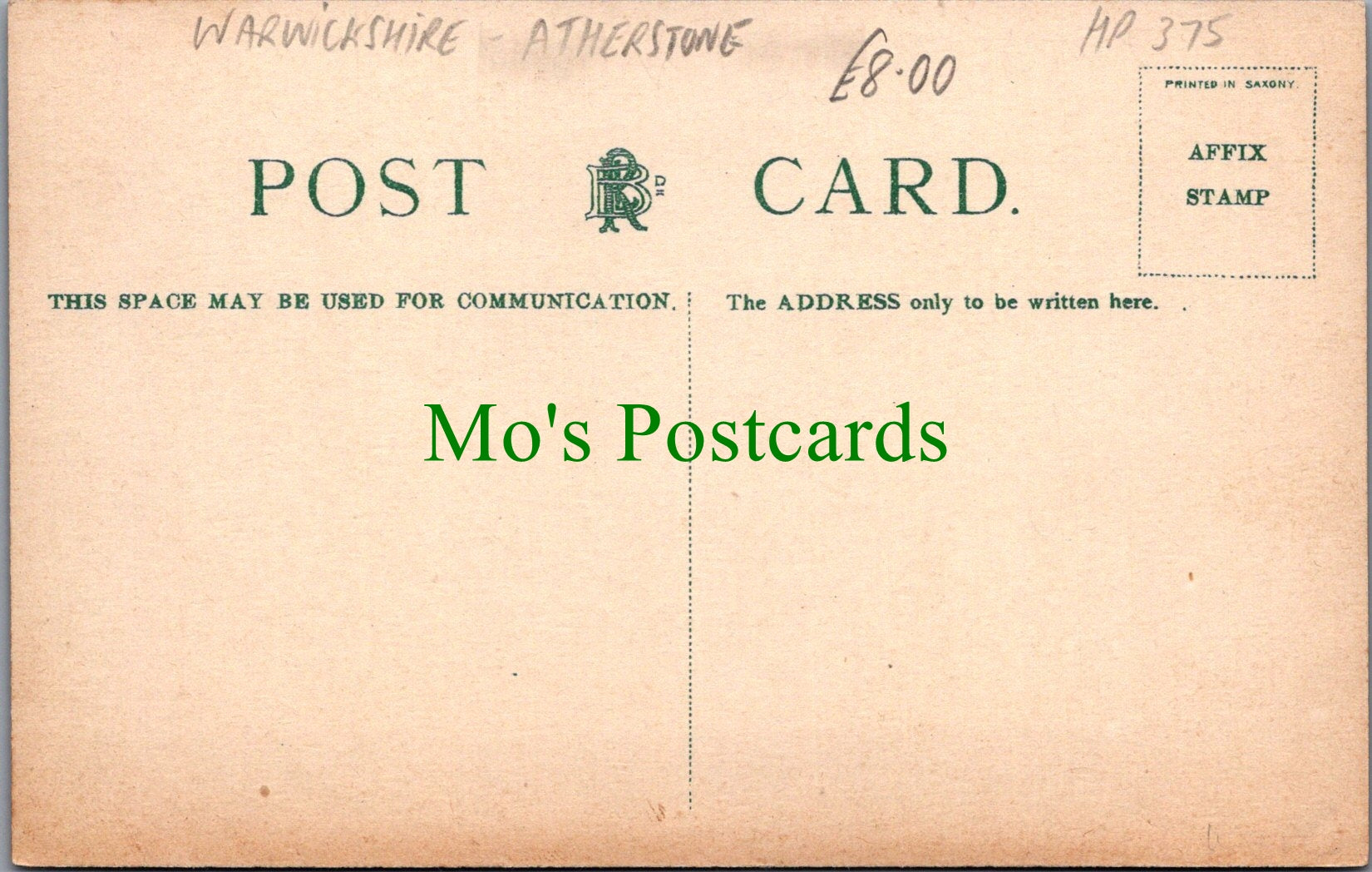 Warwickshire Postcard - Long Street, Atherstone Ref.HP375