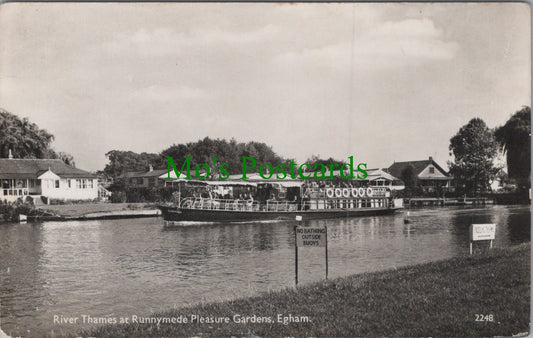 Surrey Postcard - River Thames at Runnymede Pleasure Gardens, Egham Ref.HP381