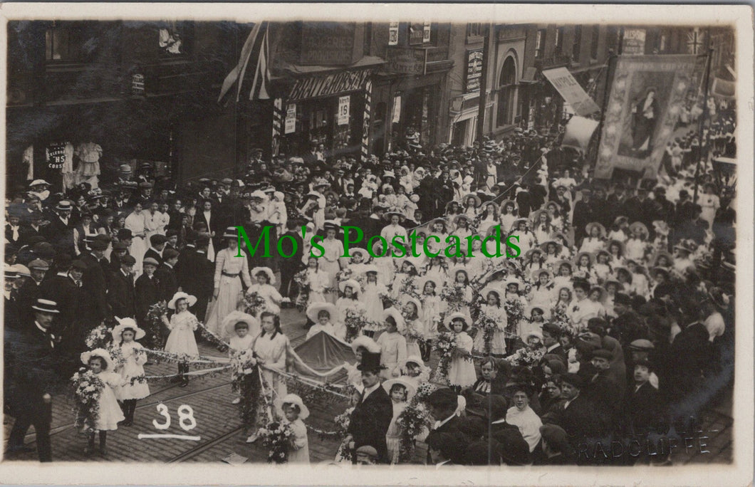 Lancashire Postcard - Street Procession, Radcliffe Publisher Ref.HP392