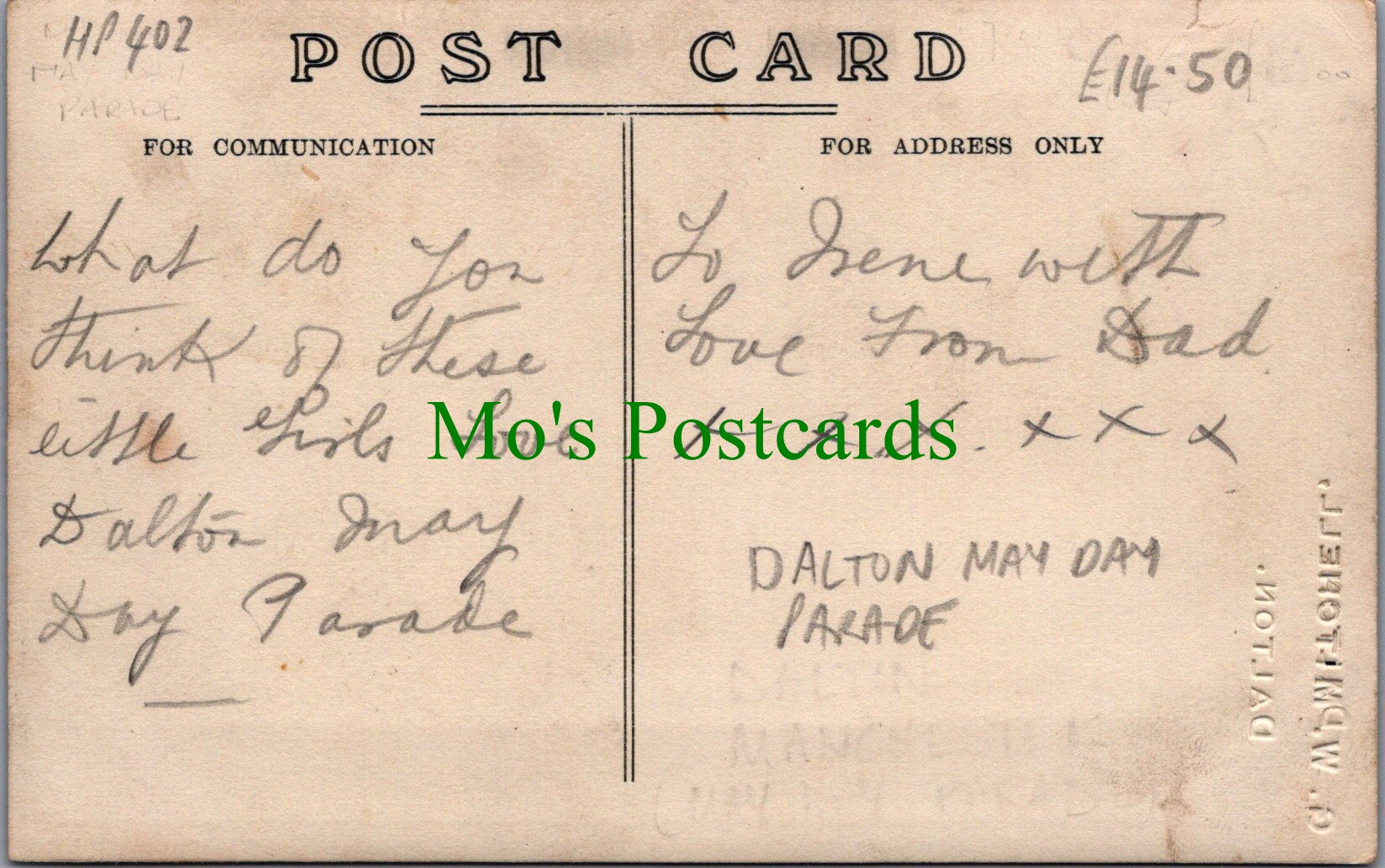 Cumbria Postcard? - Parade of Children at Dalton Ref.HP402