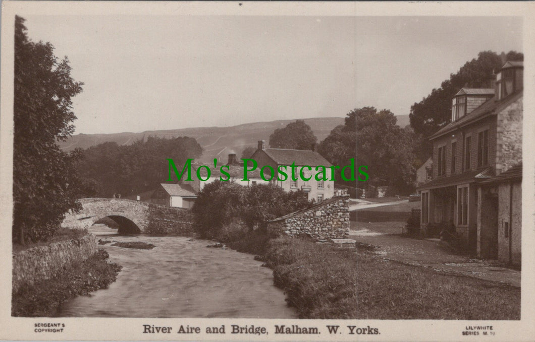 Yorkshire Postcard - River Aire and Bridge, Malham Ref.HP431