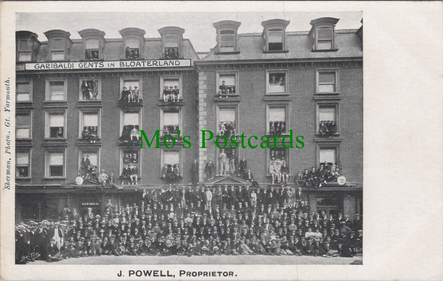 Norfolk Postcard - Great Yarmouth, J.Powell, Garibaldi Proprietor  Ref.HP441
