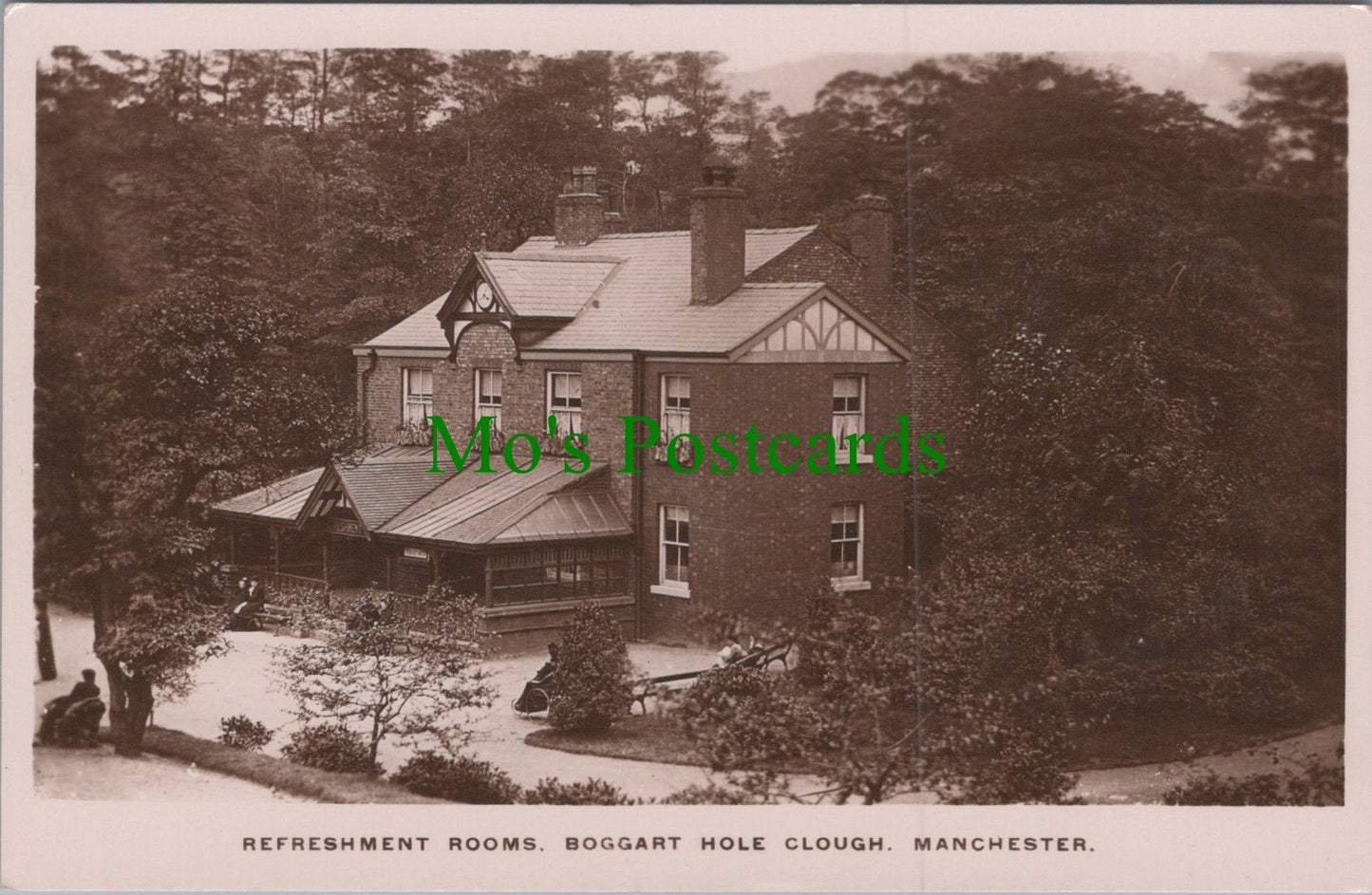 Lancashire Postcard - Refreshment Rooms, Boggart Hole Clough, Manchester Ref.HP452