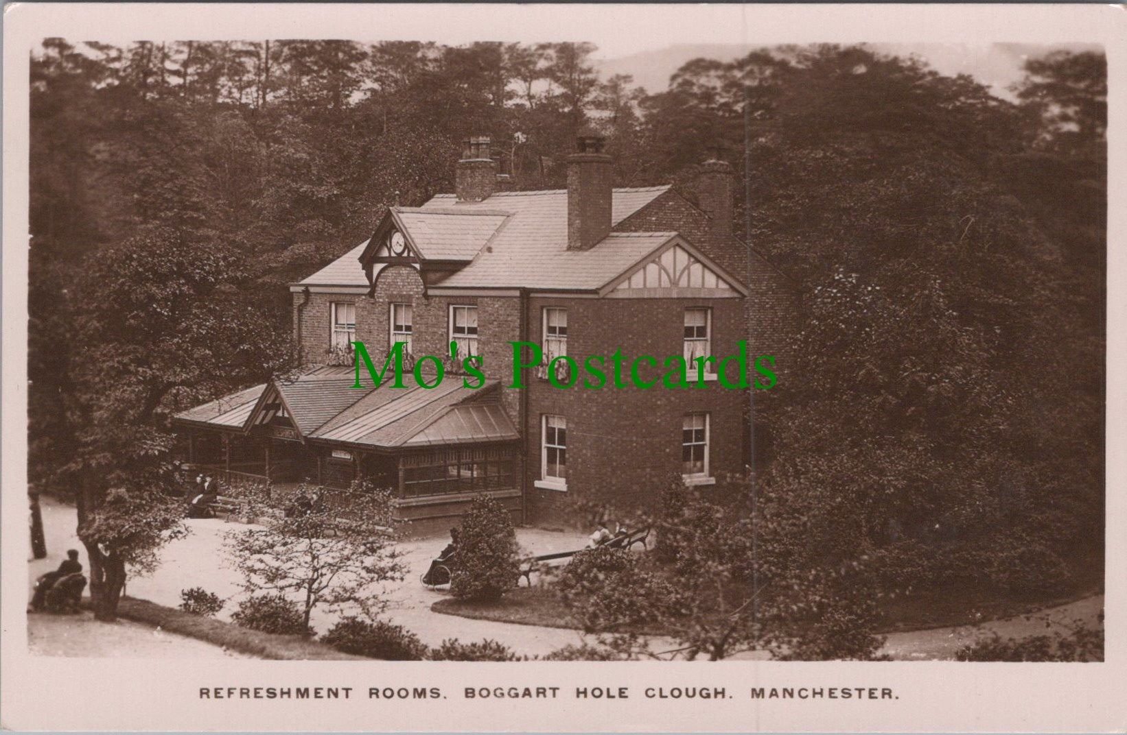 Lancashire Postcard - Refreshment Rooms, Boggart Hole Clough, Manchester Ref.HP452