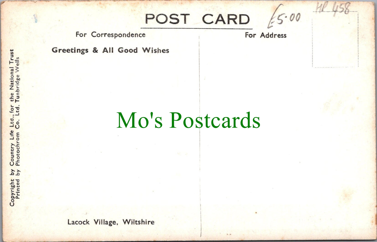 Wiltshire Postcard - Lacock Village   Ref.HP458