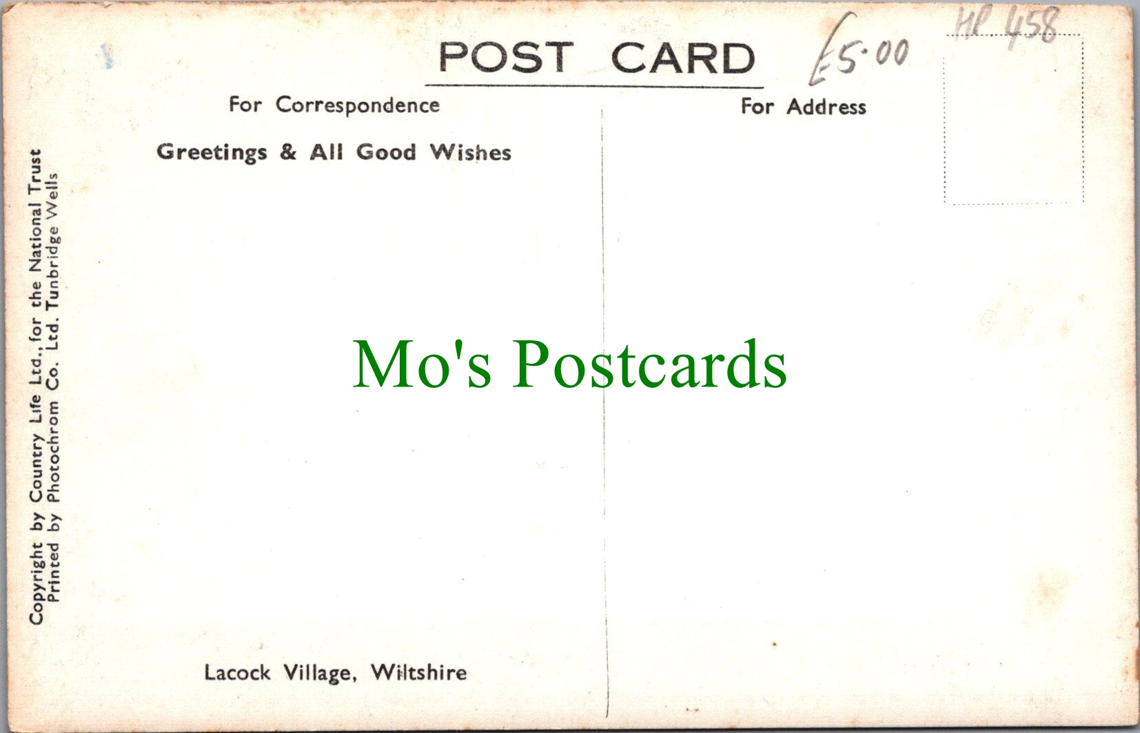 Wiltshire Postcard - Lacock Village   Ref.HP458