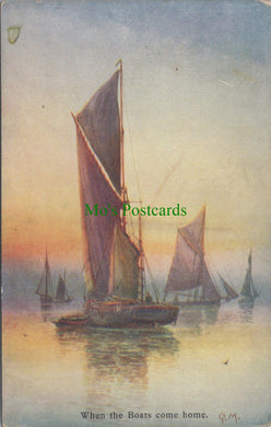 Art Postcard - Fishing - When The Boats Come Home Ref.SW10120