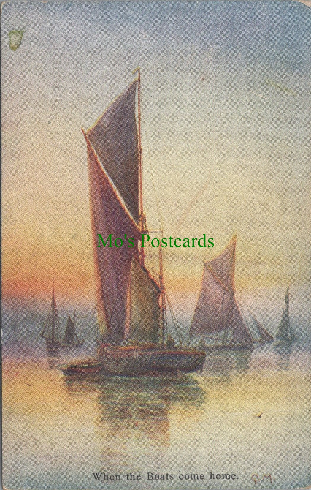 Art Postcard - Fishing - When The Boats Come Home Ref.SW10120