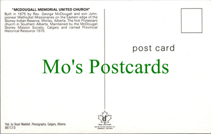 Canada Postcard - McDougall Memorial United Church, Morley, Alberta Ref.SW10171