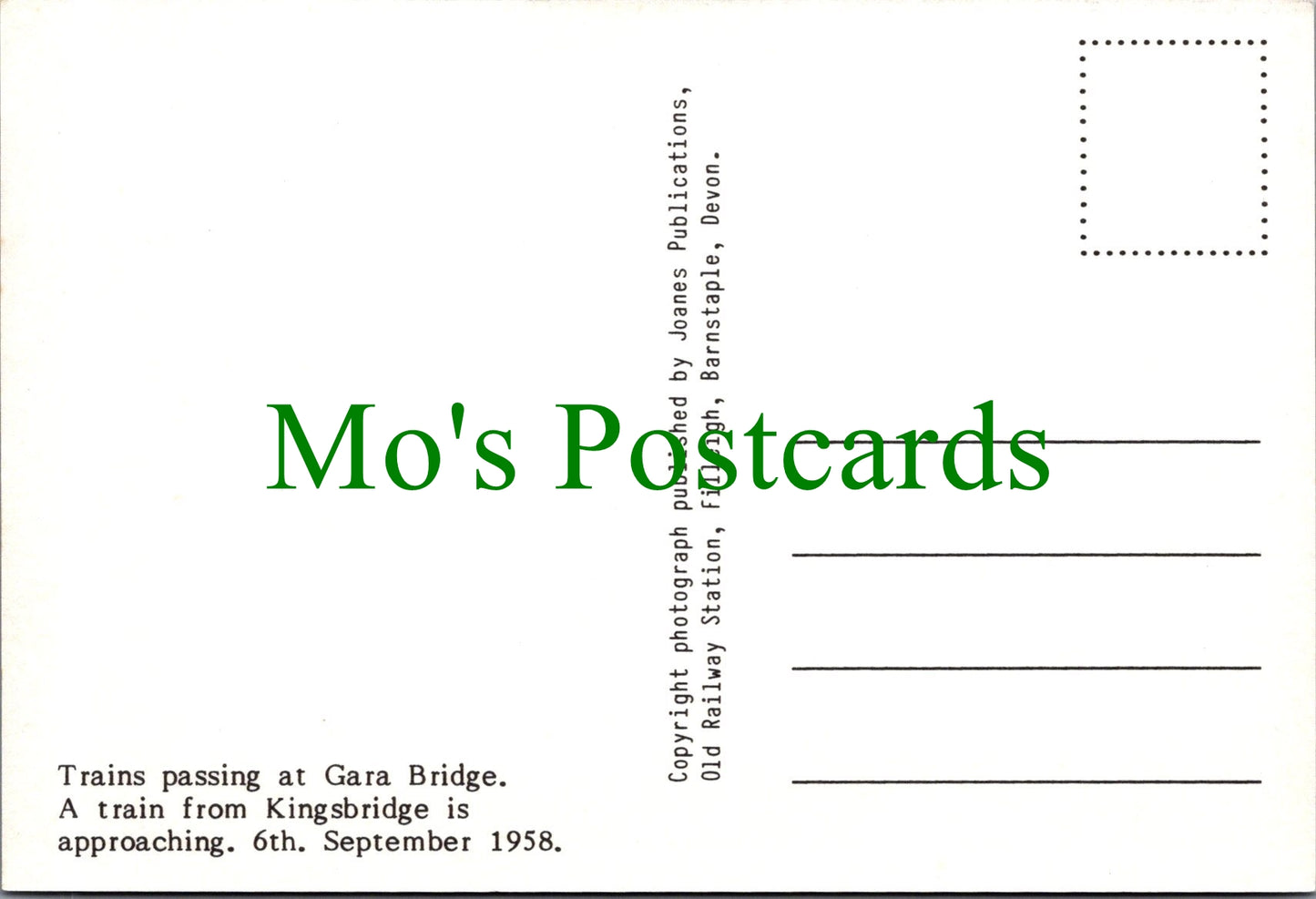 Railway Postcard - Trains Passing at Gara Bridge in 1958 - Ref.SW10207
