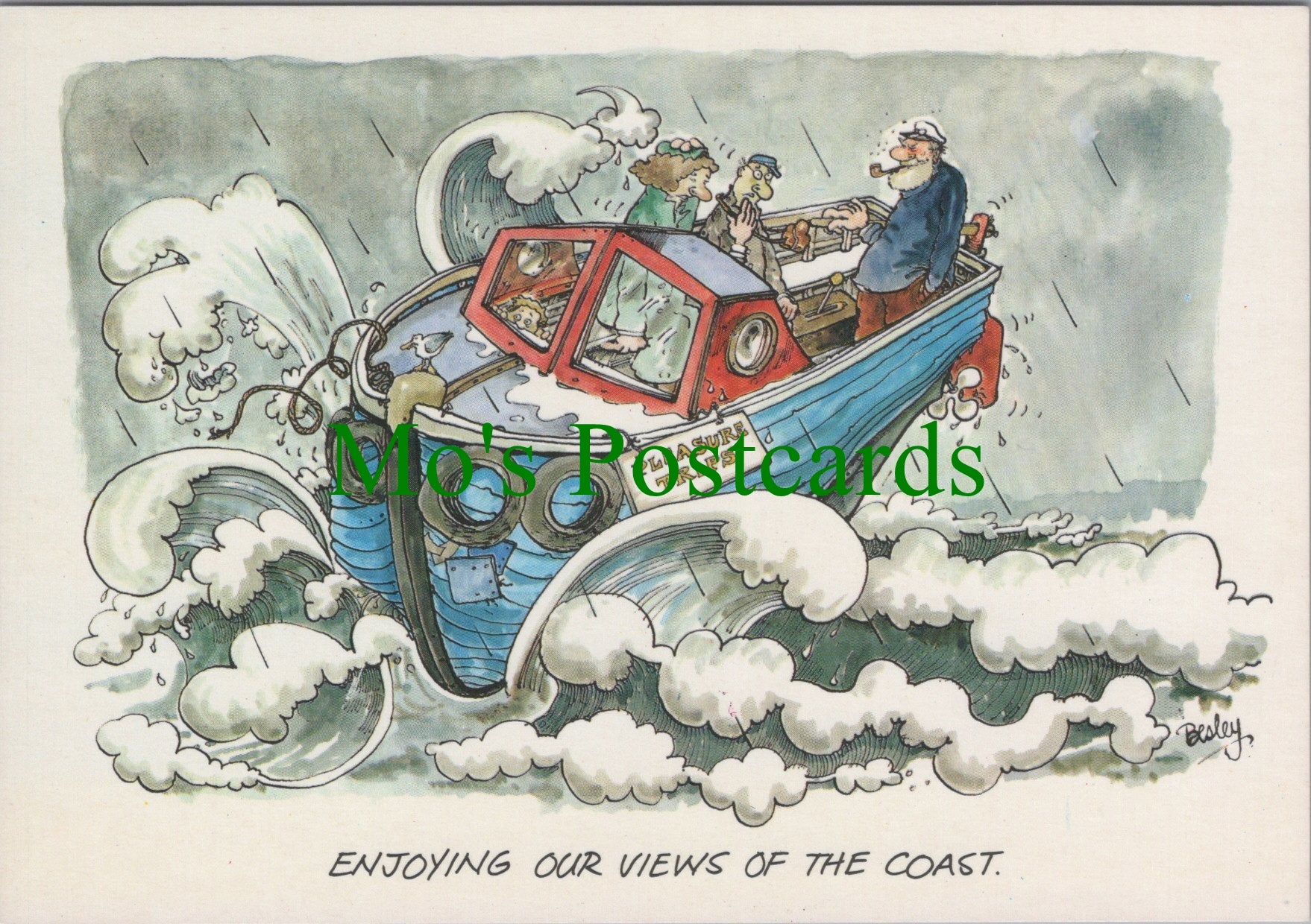 Comic Postcard, Pleasure Trip in Stormy Weather