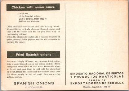 Food Postcard - Spanish Onions Recipe Ref.SW9984