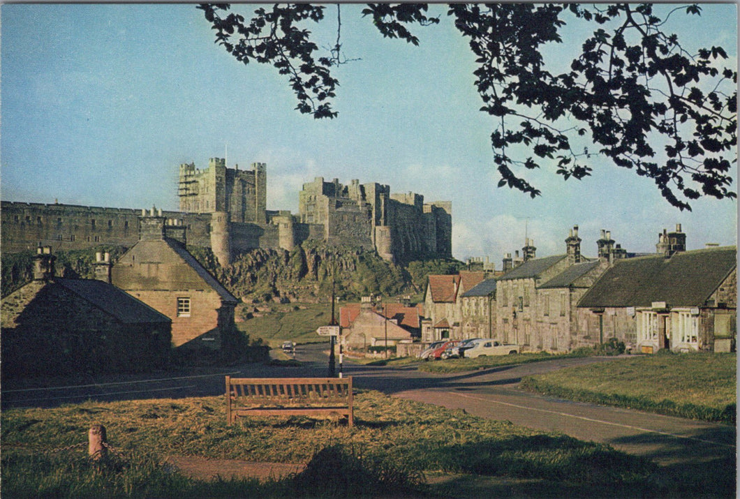 Northumberland Postcard - Bamburgh Village and Castle Ref.SW10007