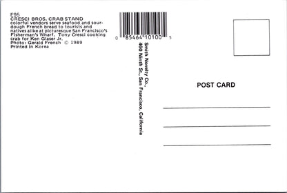 Food Postcard - Cresci Bros, Crab Stand, Fisherman's Wharf, San Francisco Ref.SW10008