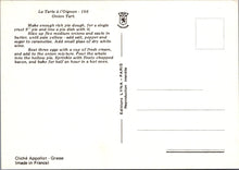 Load image into Gallery viewer, Food Postcard - La Tarte a L&#39;Oignon, Onion Tart Recipe  Ref.SW10012
