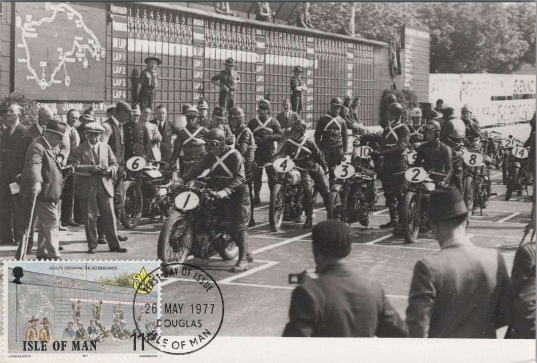 Sports Postcard - Isle of Man Motorbike Racing, Start of Junior T.T. Ref.SW10017