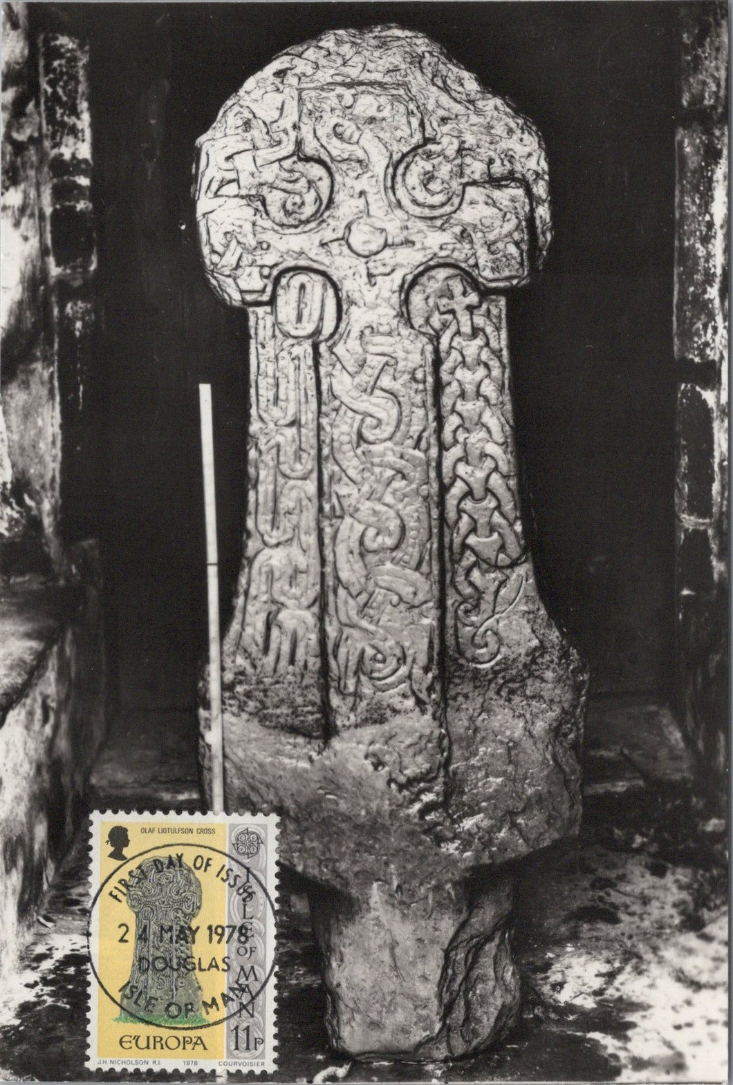 Isle of Man Postcard - Olaf Liotulfson Cross, Manx Museum Ref.SW10023