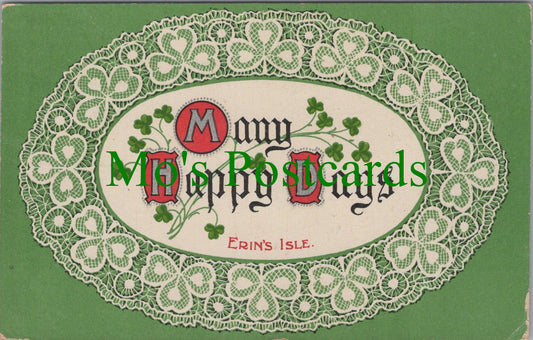 Friendship Postcard, Many Happy Days, Erin's Isle