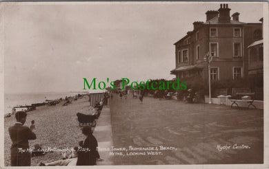 Kent Postcard - Hythe, Moyle Tower, Promenade and Beach DC193