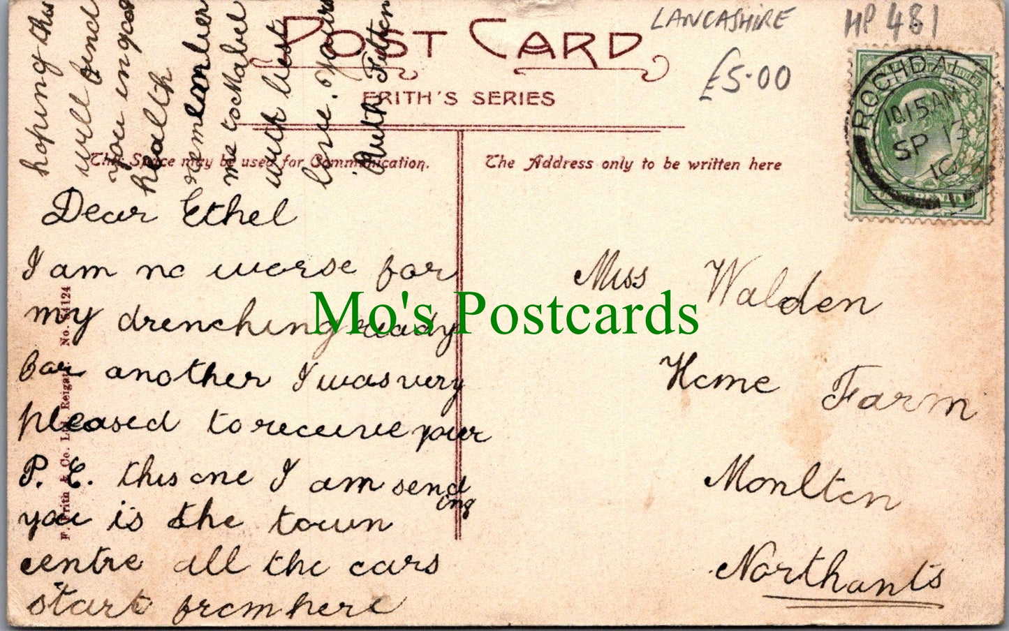 Lancashire Postcard - Rochdale Broadway  HP481