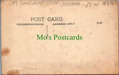 Lancashire Postcard - Oldham, LMS Goods Depot Staff and Workers HP496
