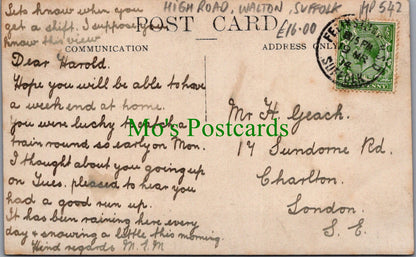Suffolk Postcard - High Road, Walton Village, Felixstowe Parish HP542