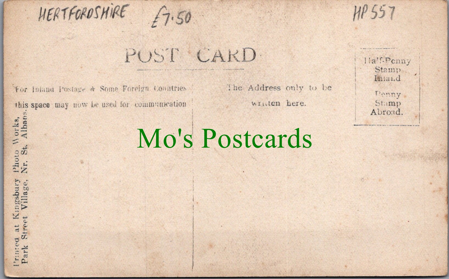 Hertfordshire Postcard - Harpenden, Leyton Road  HP557