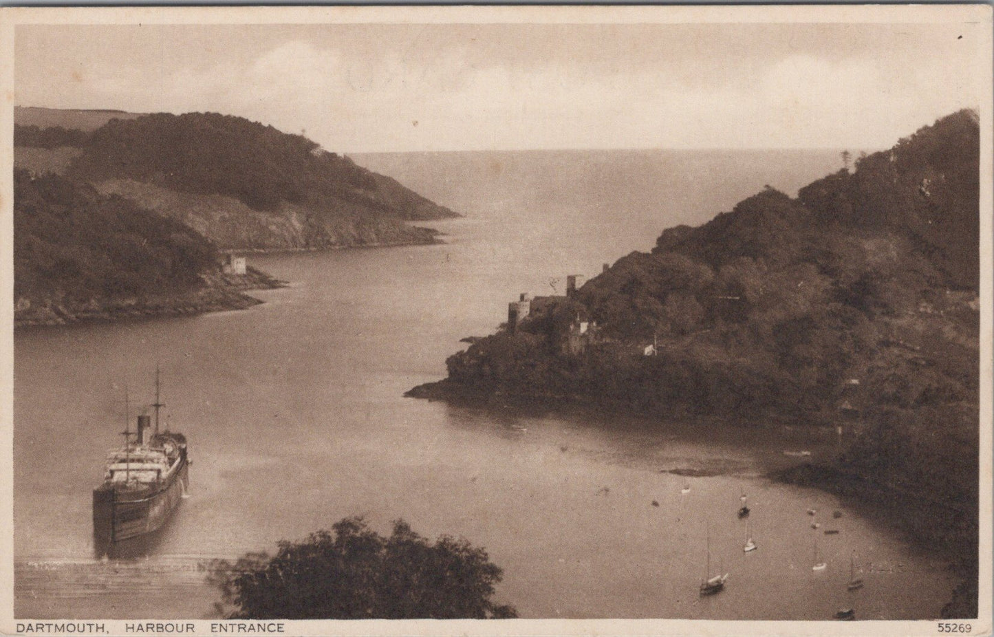 Devon Postcard - Dartmouth Harbour Entrance  SW10769