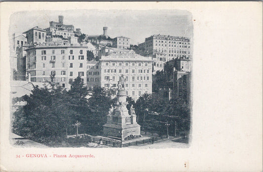 Italy Postcard - Genoa (Genova) - Piazza Acquaverde  SW10774