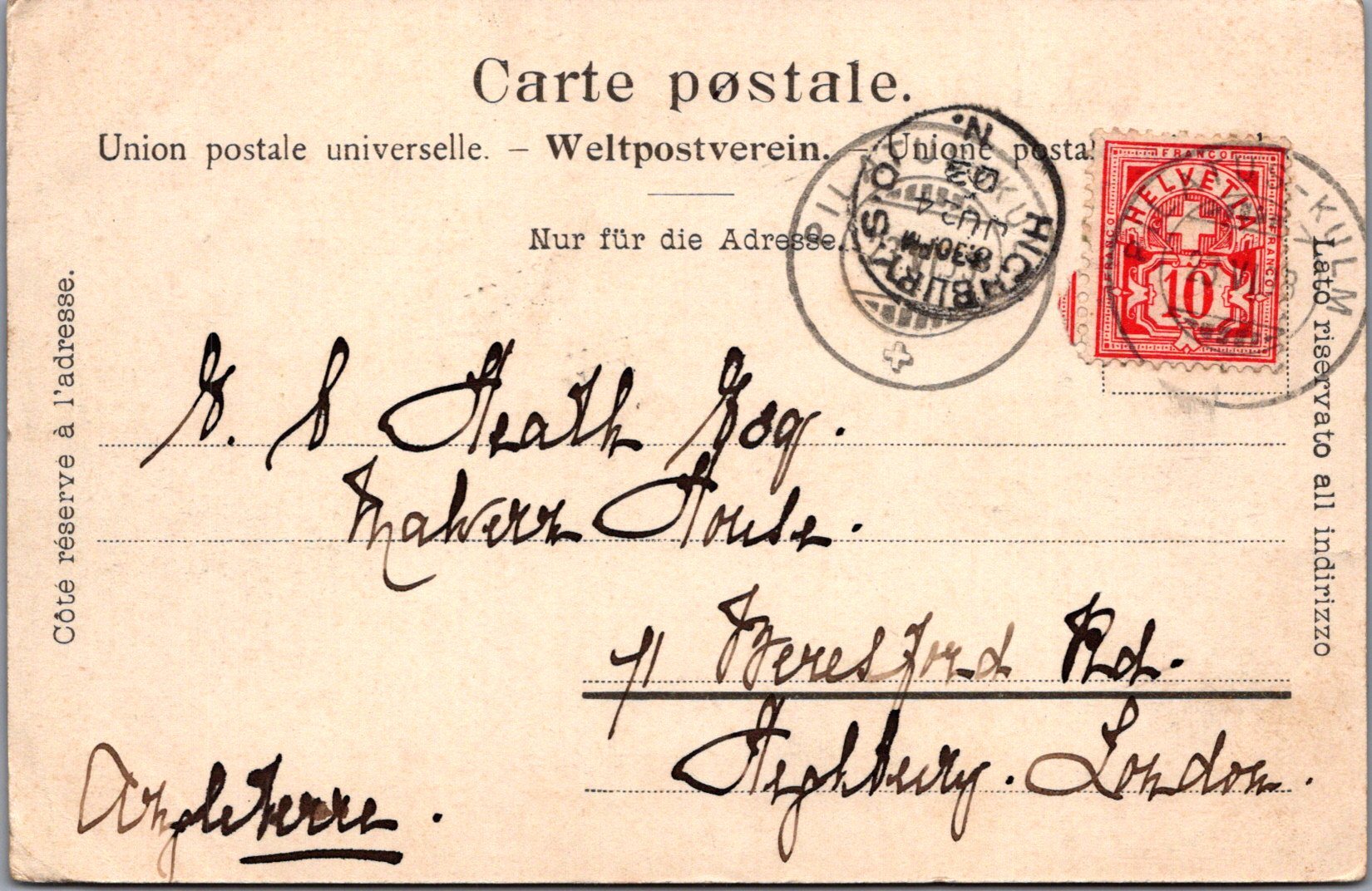 Switzerland Postcard - Die Berner - Alpen Vom Pilatus  SW10790