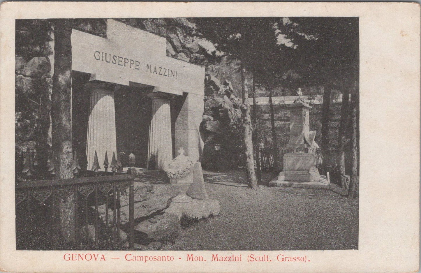 Italy Postcard - Genova / Genoa, Camposanto, Mon.Mazzini SW10844