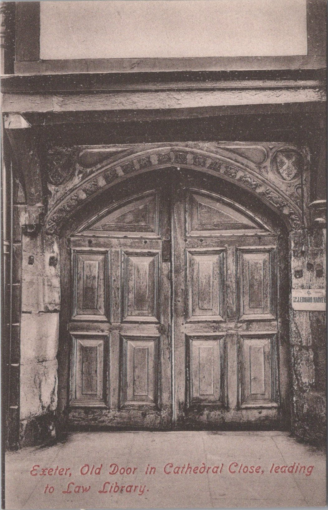 Devon Postcard - Exeter, Old Door in Cathedral Close  SW10859