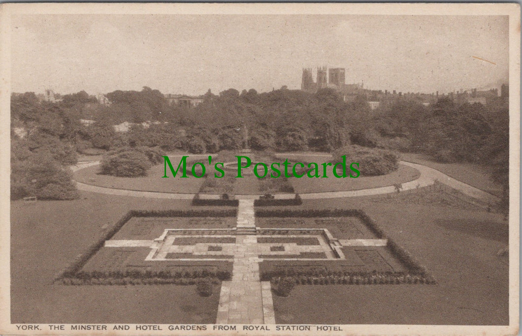 Yorkshire Postcard - York, The Minster and Hotel Gardens From Royal Station Hotel SW10495