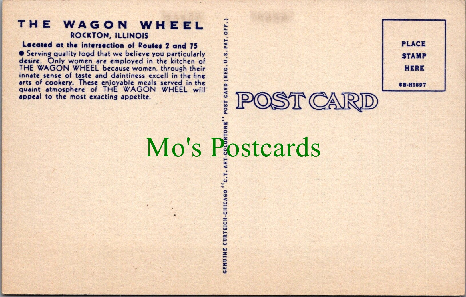 America Postcard - The Wagon Wheel, Rockton, Illinois  SW10508