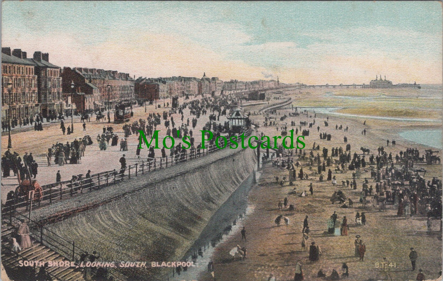 Lancashire Postcard - Blackpool, South Shore, Looking South  SW10561