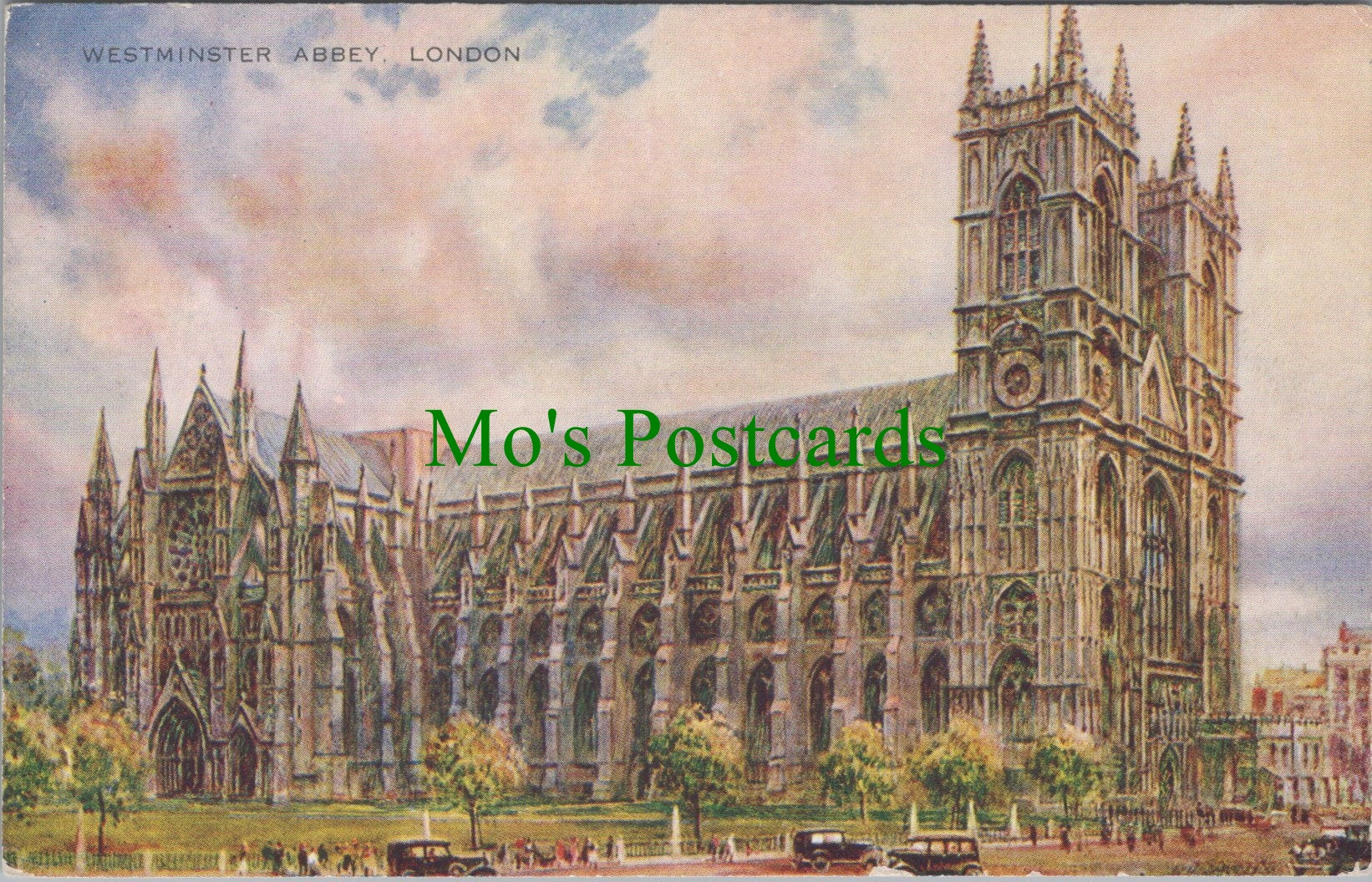 London Postcard - Westminster Abbey, Artist Brian Gerald SW10569