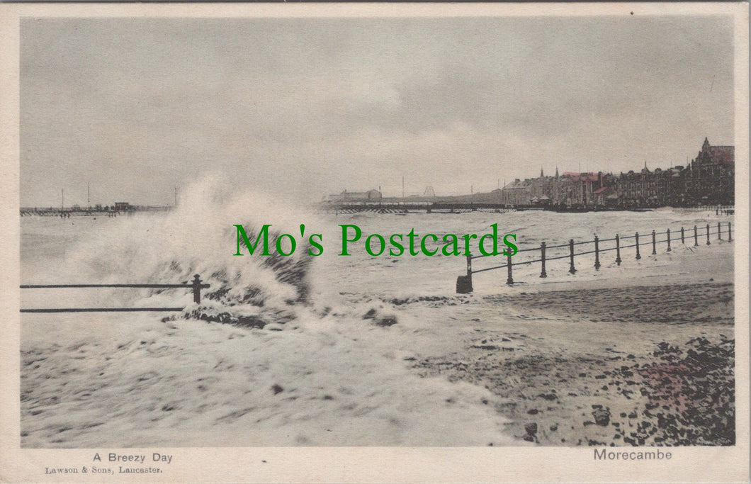 Lancashire Postcard - Morecambe, A Breezy Day  SW10595