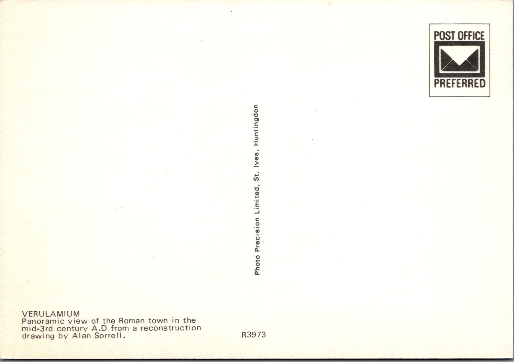 Roman Postcard - Verulamium, Roman Town, Artist Alan Sorrell  SW10276