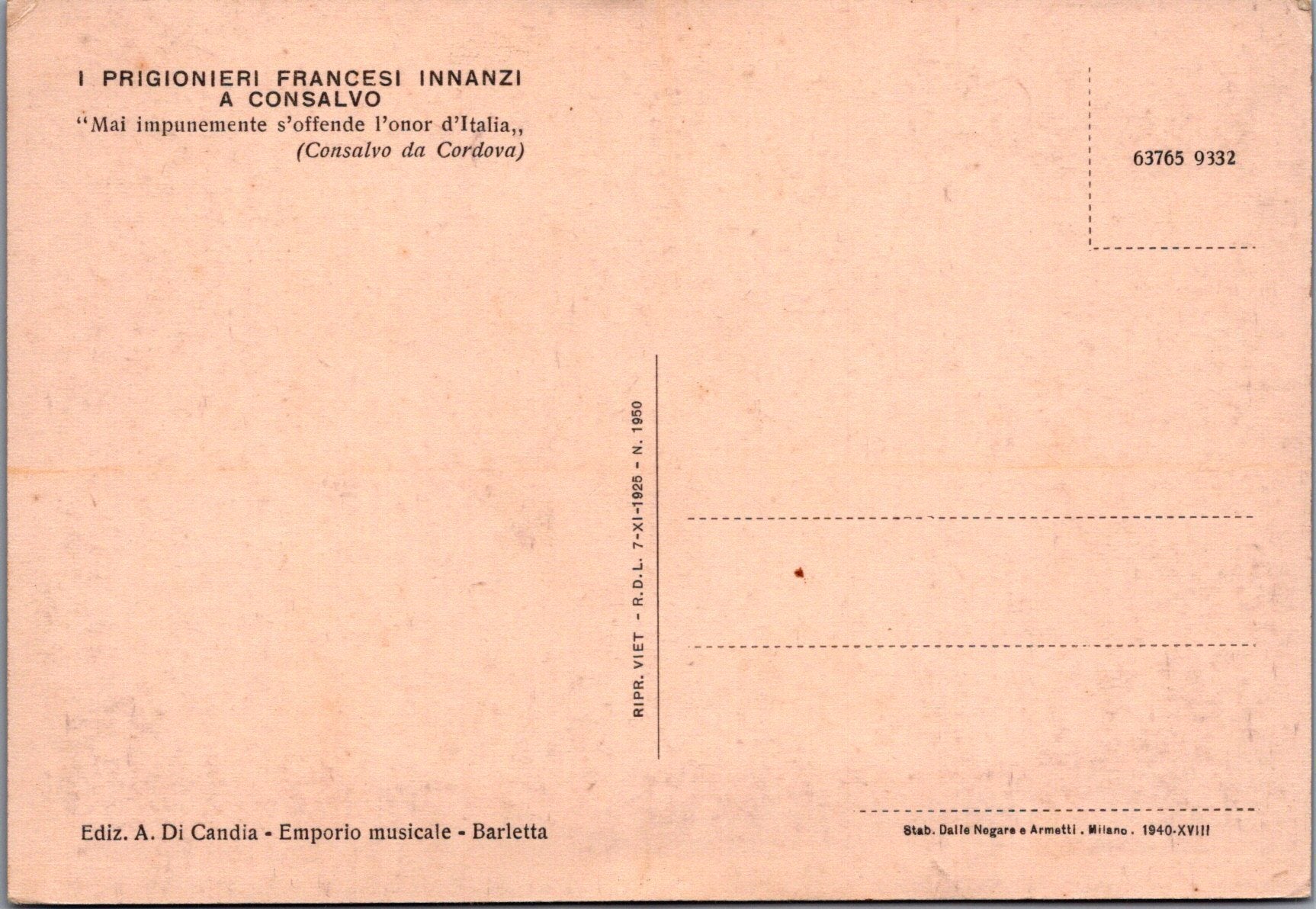 Italian Art Postcard - I Prigionieri Francesi Innanzi a Consalvo  SW10311