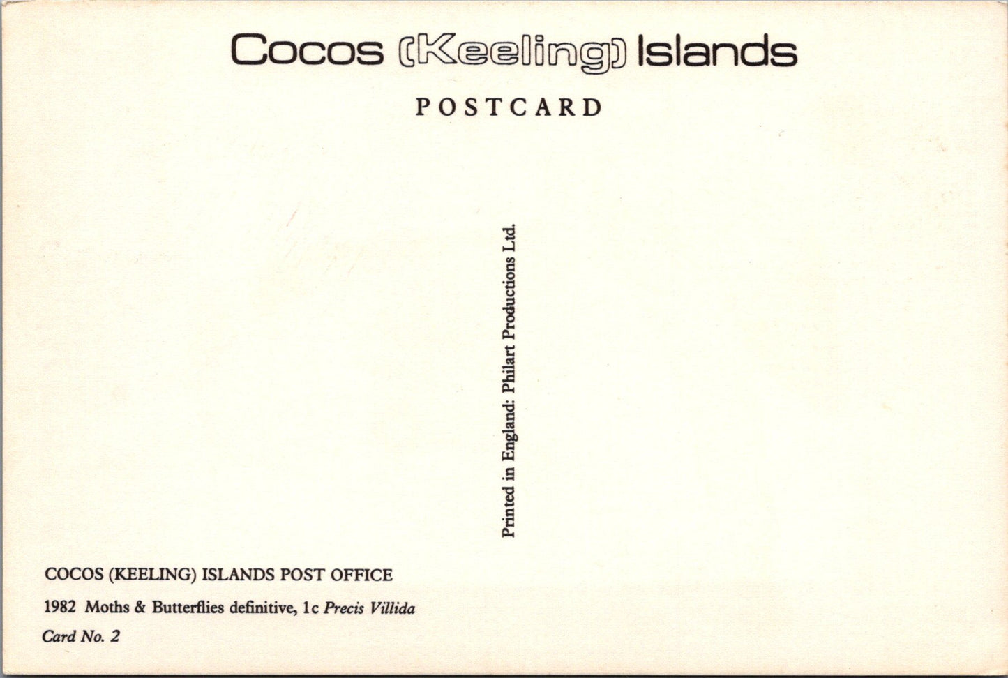 Costa Rica Postcard - Cocos Islands Post Office, Moths & Butterflies SW10313