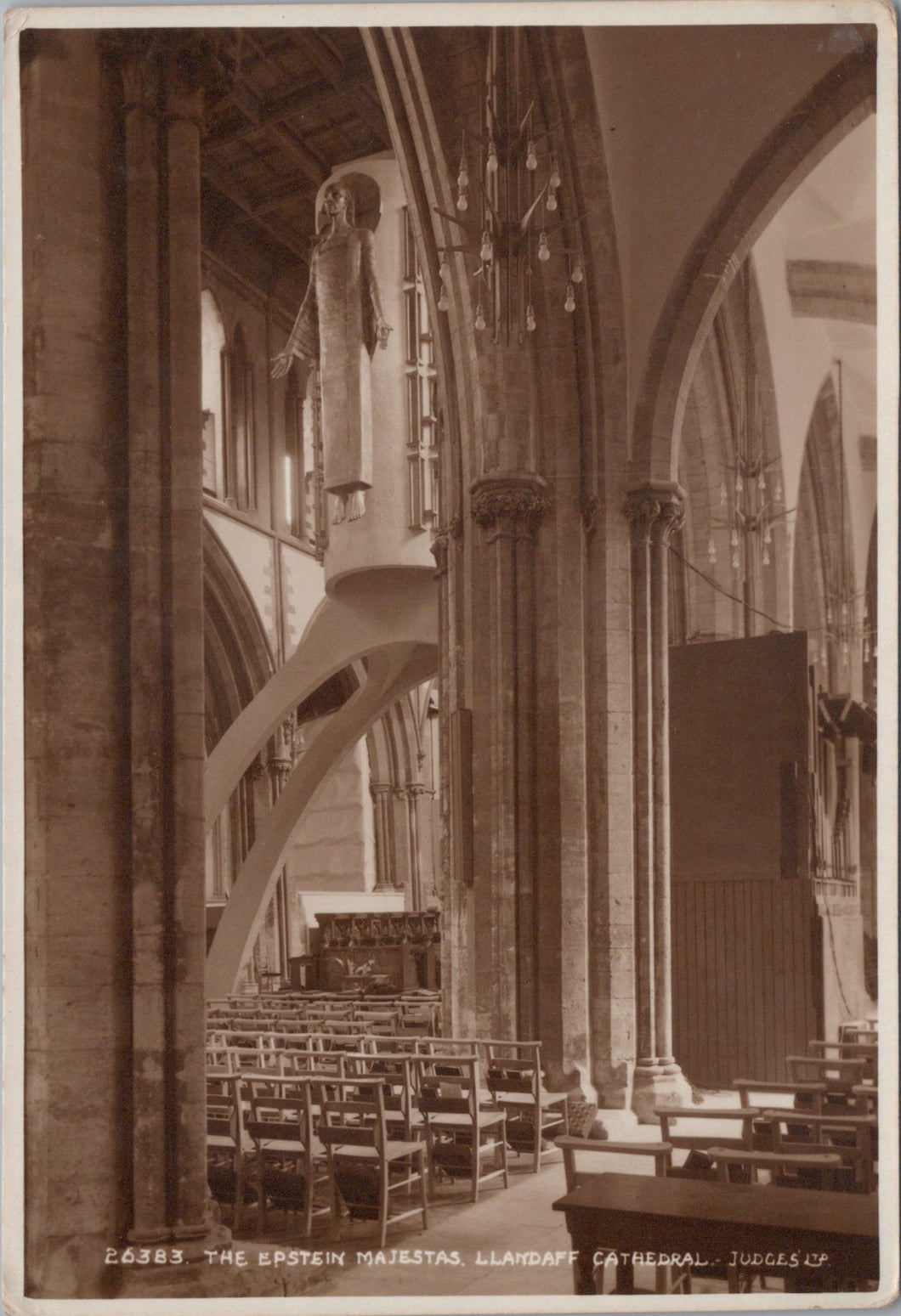 Wales Postcard - Llandaff Cathedral, The Epstein Majestas  SW10316