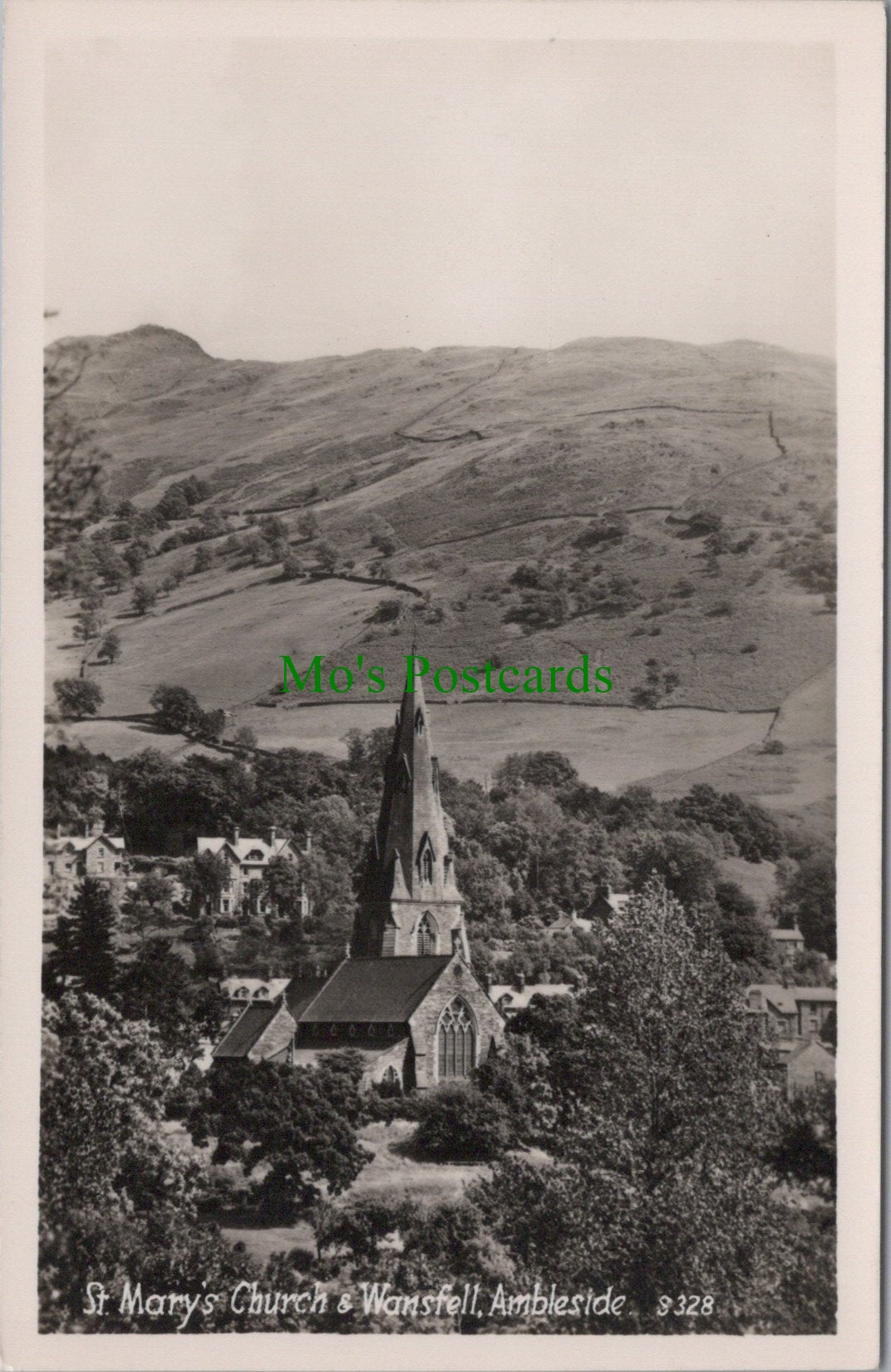 Cumbria Postcard - Ambleside, St Mary's Church & Wansfell  SW10889