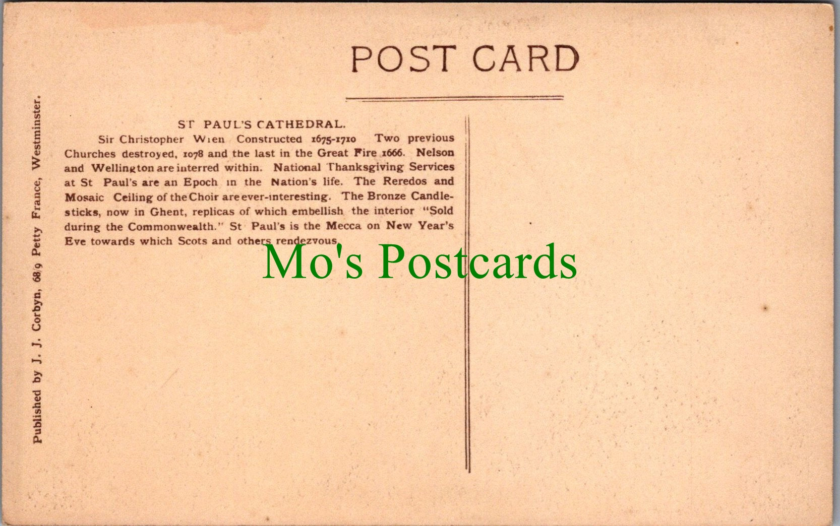 London Postcard - St Paul's Cathedral  SW10891