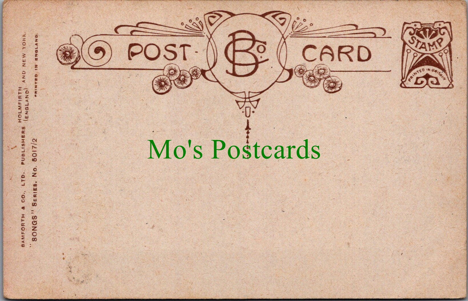 Music Postcard - Bamforth Military Songcard SW10926