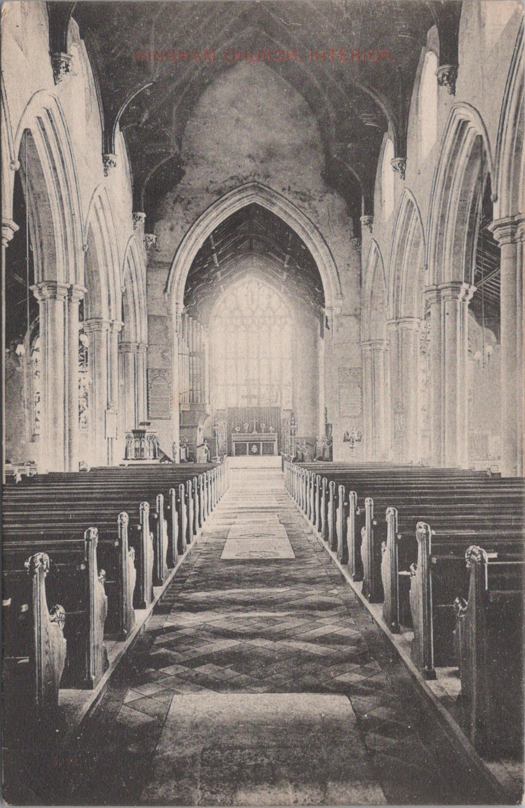 Norfolk Postcard - Hingham Church Interior SW10635