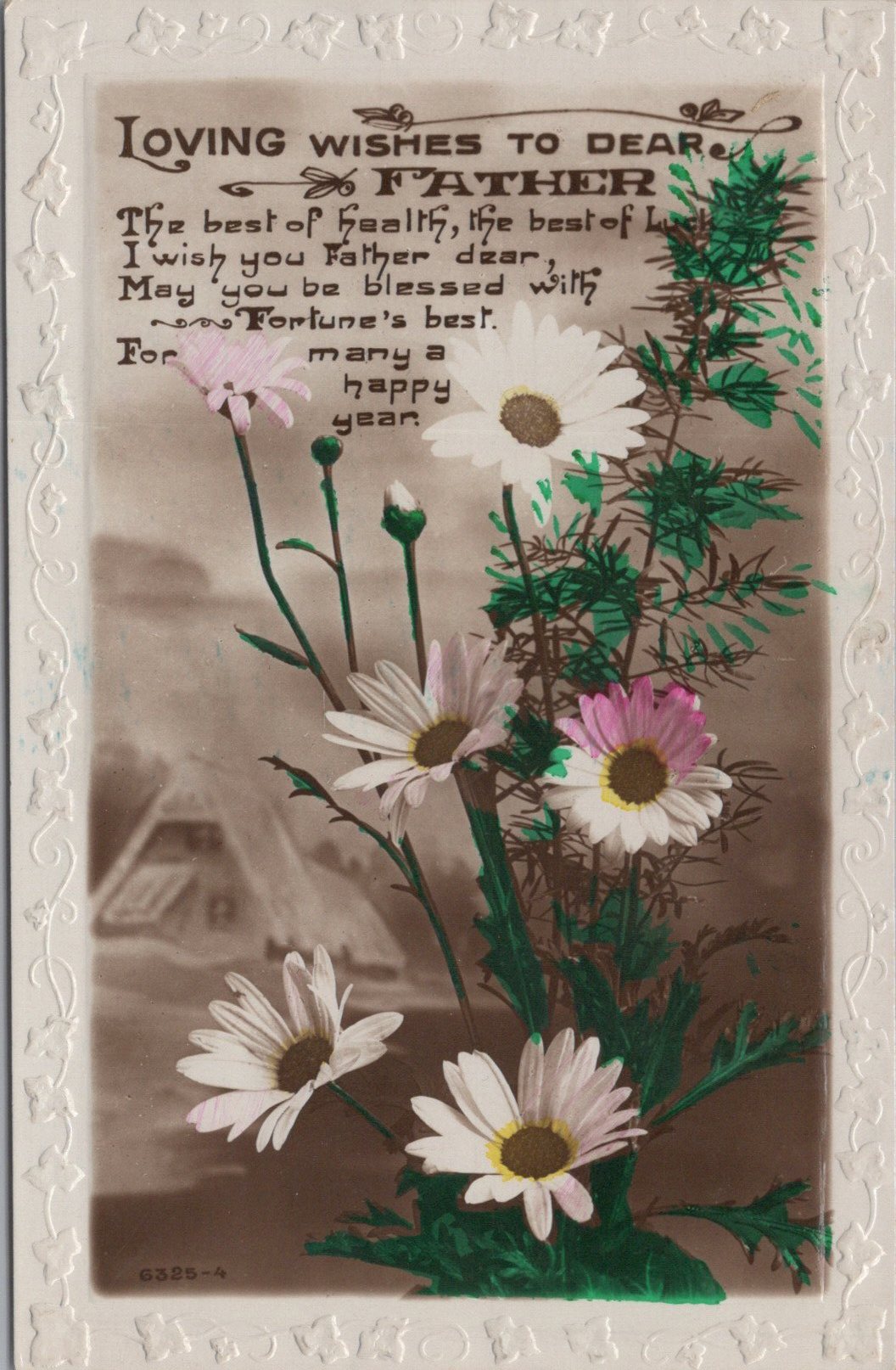 Birthday Greetings Postcard - Loving Wishes To Dear Father  SW10642