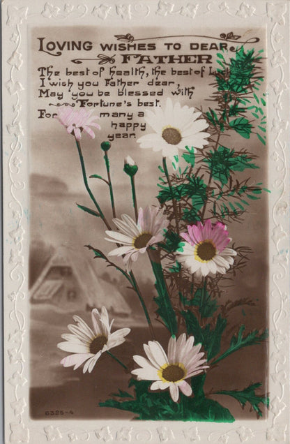 Birthday Greetings Postcard - Loving Wishes To Dear Father  SW10642