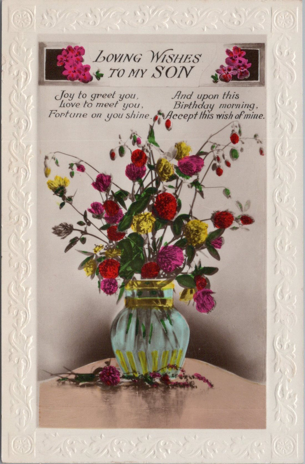 Birthday Greetings Postcard - Loving Wishes To My Son SW10656