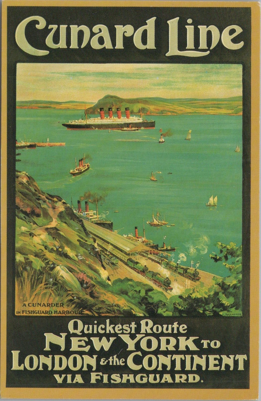 Travel Postcard - Cunard Line, New York To London & The Continent SW10674